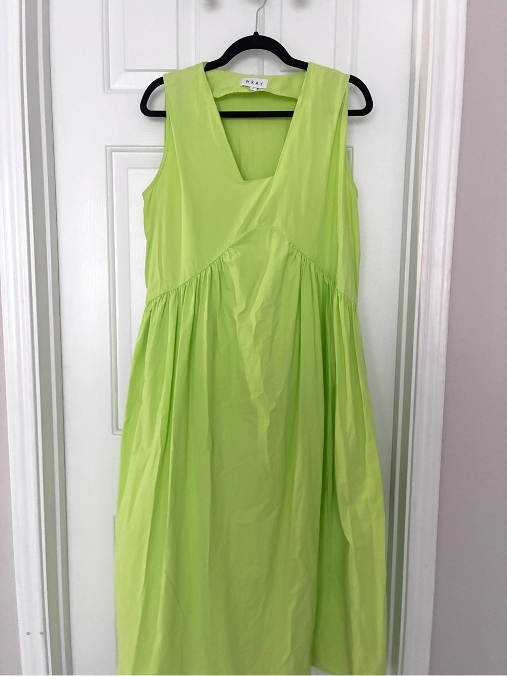 Light Lime Green Sleeveless V-Neck Maxi Dress by Wray